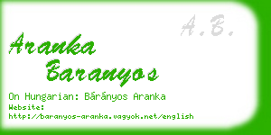 aranka baranyos business card