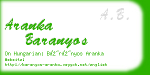 aranka baranyos business card